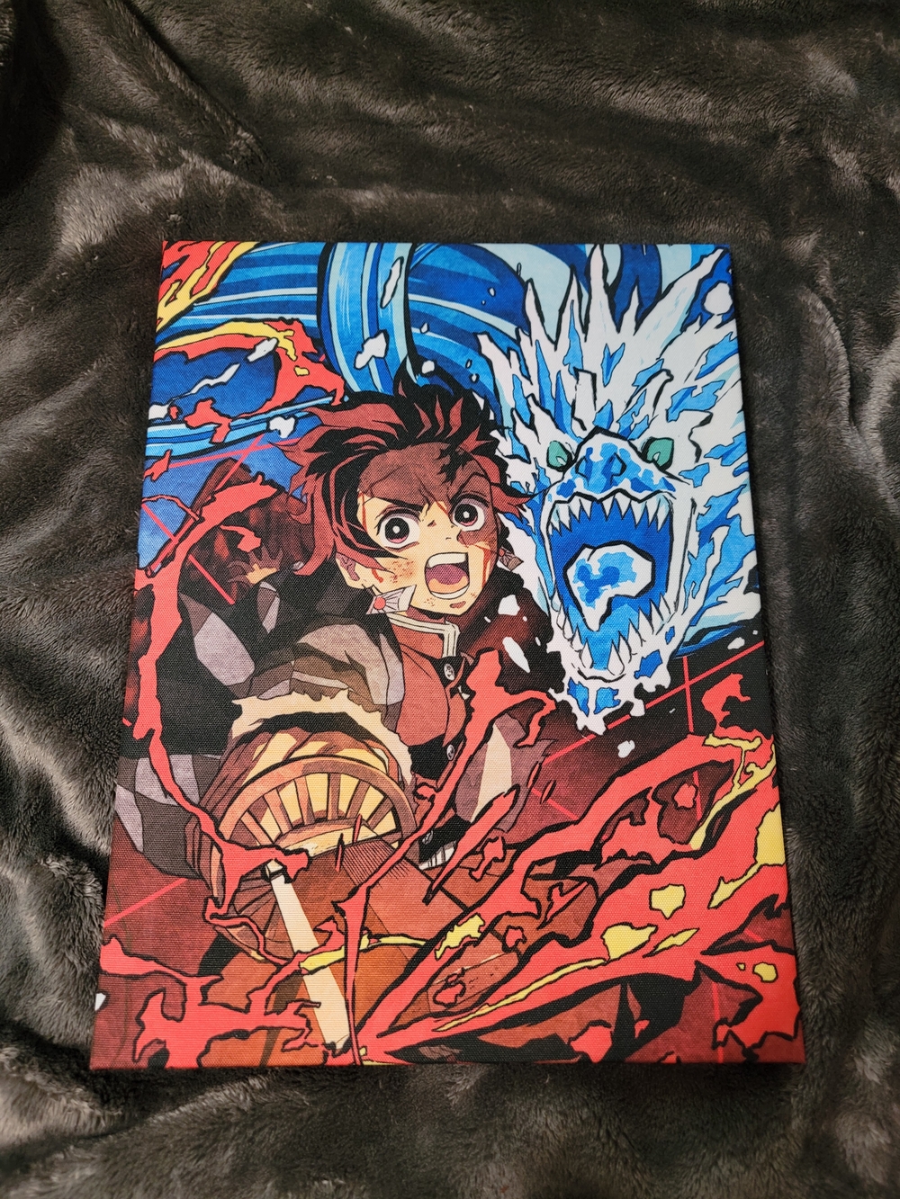 DEMON Slayer Tanjiro Anime Canvas Print Art FRAMED 11.75x15.75